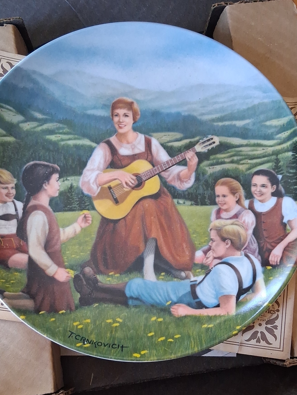 Signed Ceramic Wall Plate - Brown, Green, Blue